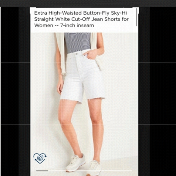 OLD Navy Extra High-Waisted White Cut-Off Jean Shorts Fringed Raw Hemline Sz 10 - Picture 1 of 10